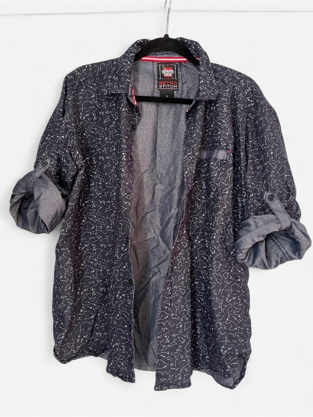 Men’s Constellation print button up shirt